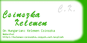 csinszka kelemen business card